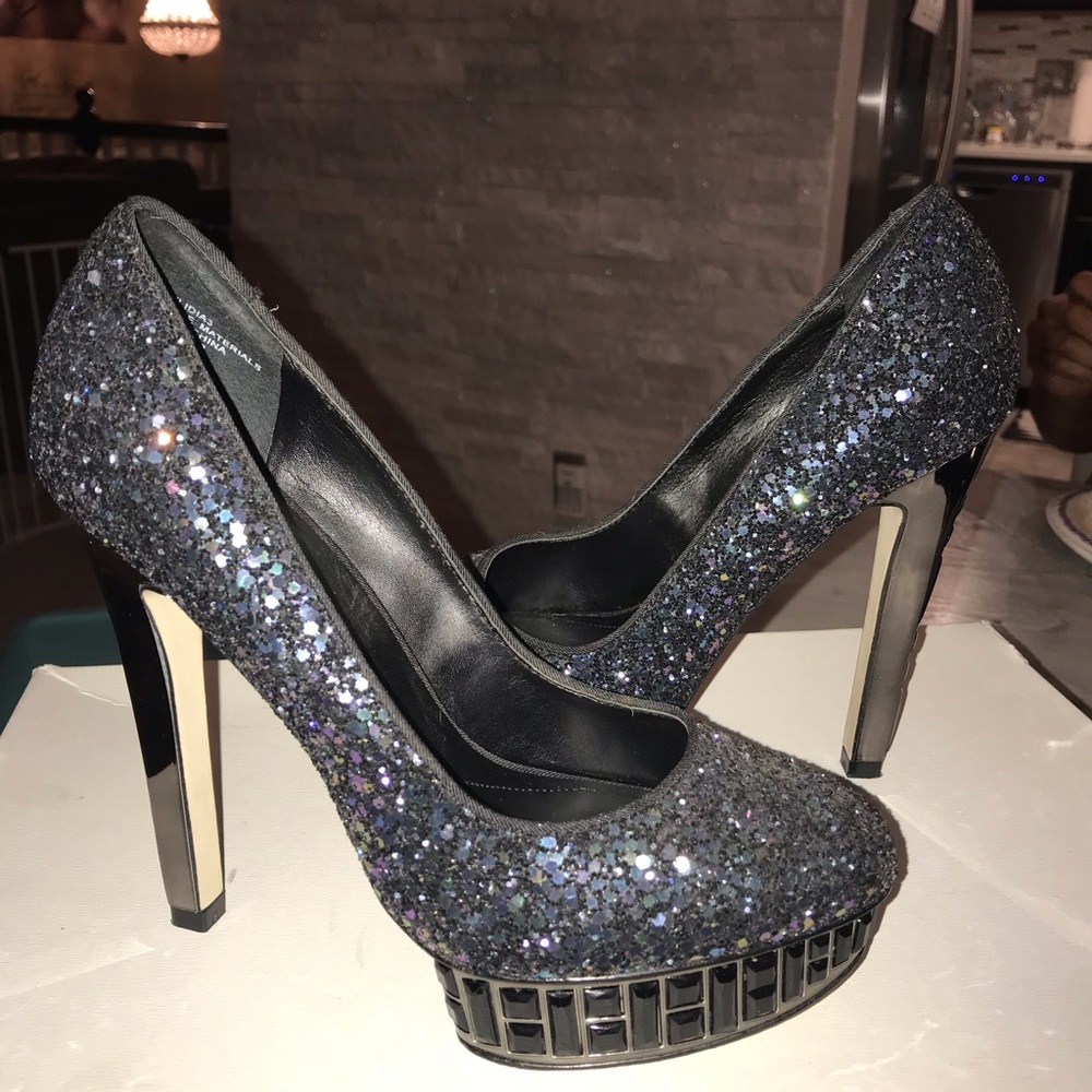 Boutique 9 Platform Glitter with Jewels Heels